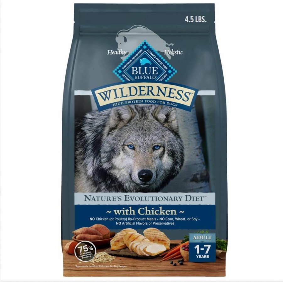 Blue Buffalo Wilderness High-Protein Adult Dry Dog Food with Wholesome Grains & Natural Ingredients
