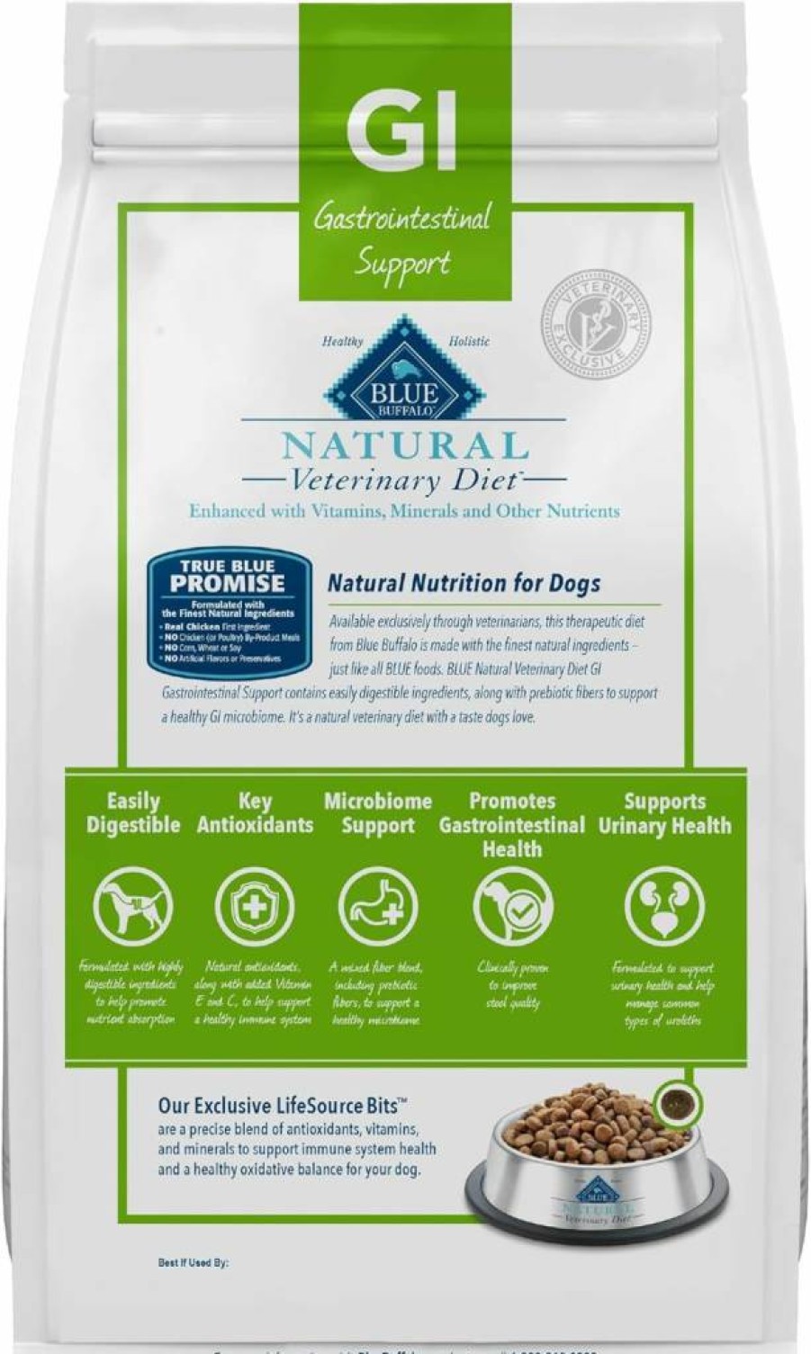 Blue Buffalo Veterinary Diet GI Gastrointestinal Dry Dog Food - Chicken Flavor, 22 lb Bag, Prescription Required
