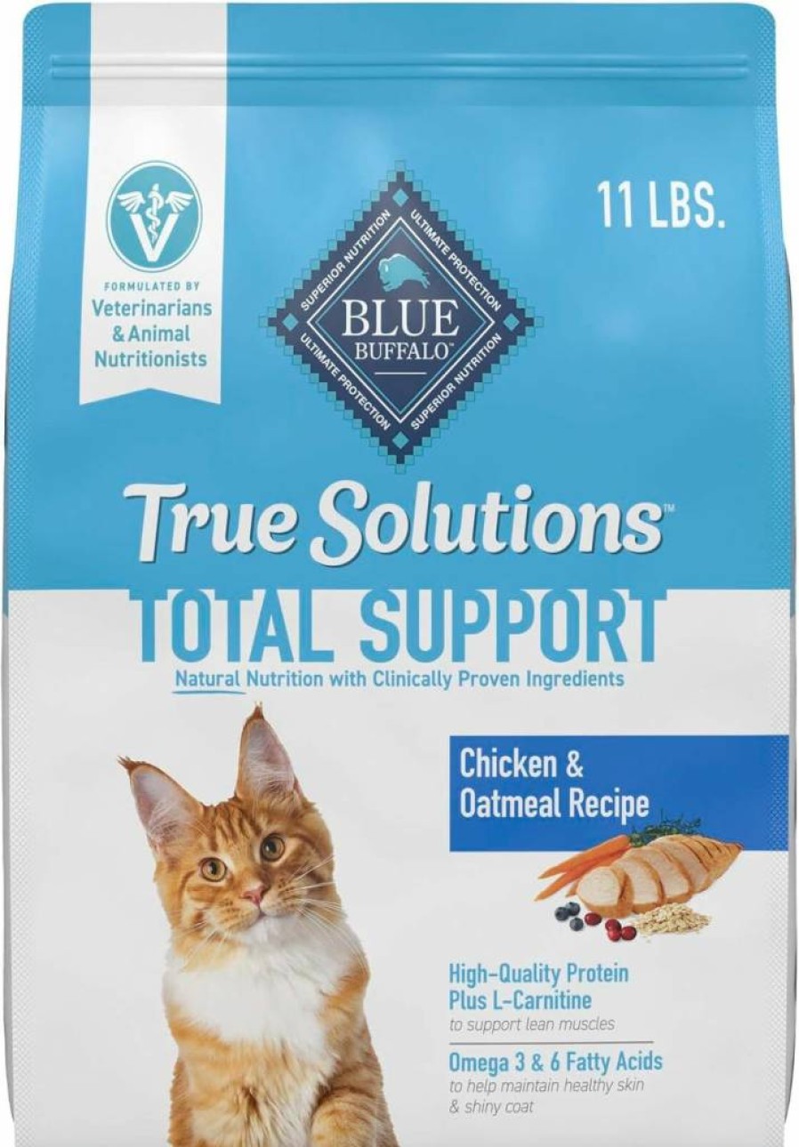 Blue Buffalo True Solutions Total Support Natural Adult Dry Cat Food, Chicken Recipe, 3.5lb Bag - Healthy Protein for Cats