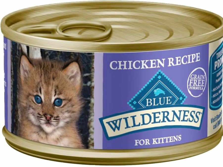 Blue Buffalo Wilderness Grain-Free Kitten Wet Food, Salmon Pate, High Protein, 3 Oz Cans (Pack of 24)