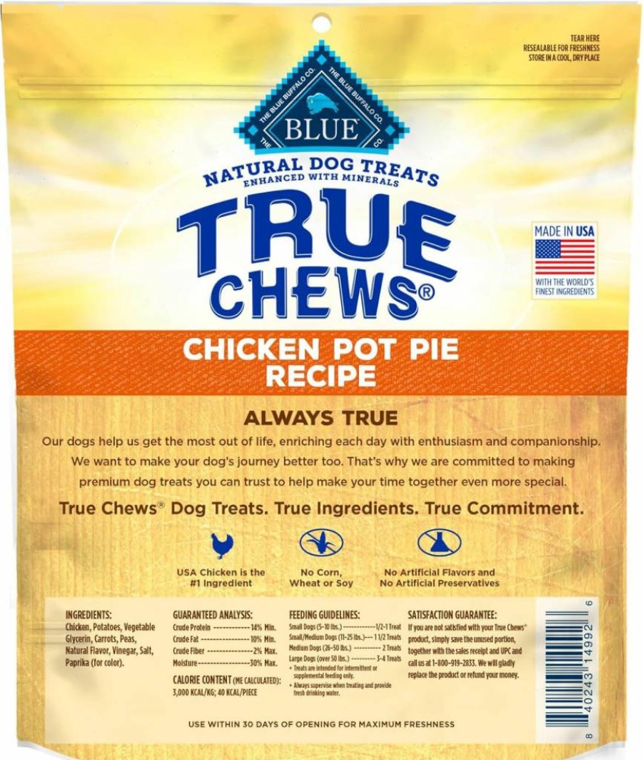 Blue Buffalo True Chews Natural Chicken Pot Pie Dog Treats | Made in USA | Grain-Free & Healthy Ingredients