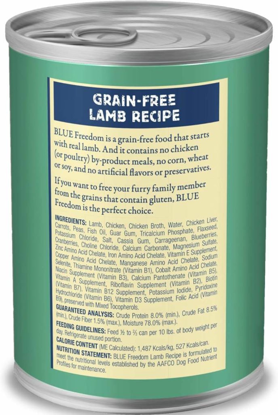 Blue Buffalo Freedom Grain-Free Wet Dog Food, Chicken Recipe, Gluten-Free, No Artificial Preservatives, Natural Ingredients, 12.5-Oz Cans (12-Pack)