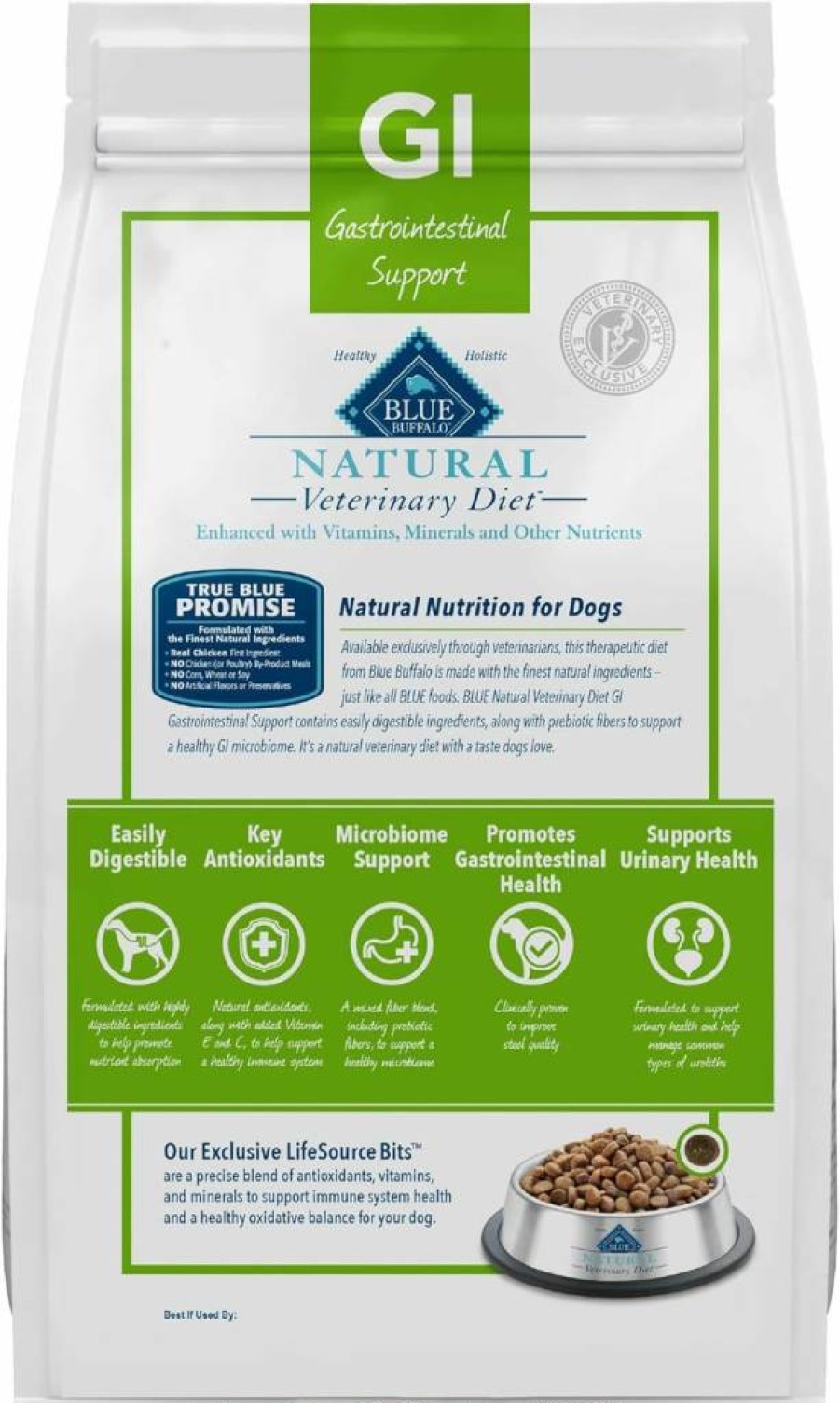 Blue Buffalo Veterinary Diet GI Gastrointestinal Dry Dog Food - Chicken Flavor, 6-Lb Prescription Required Bag