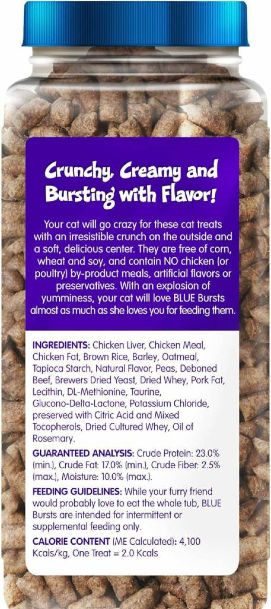 Blue Buffalo Paw-Lickin' Chicken Cat Treats - Crunchy & Creamy Training Snacks, 12oz Tub