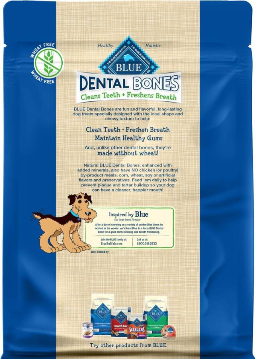 Blue Buffalo Mini Dental Bones Natural Dog Treats for Teeth Cleaning, 12oz Bag