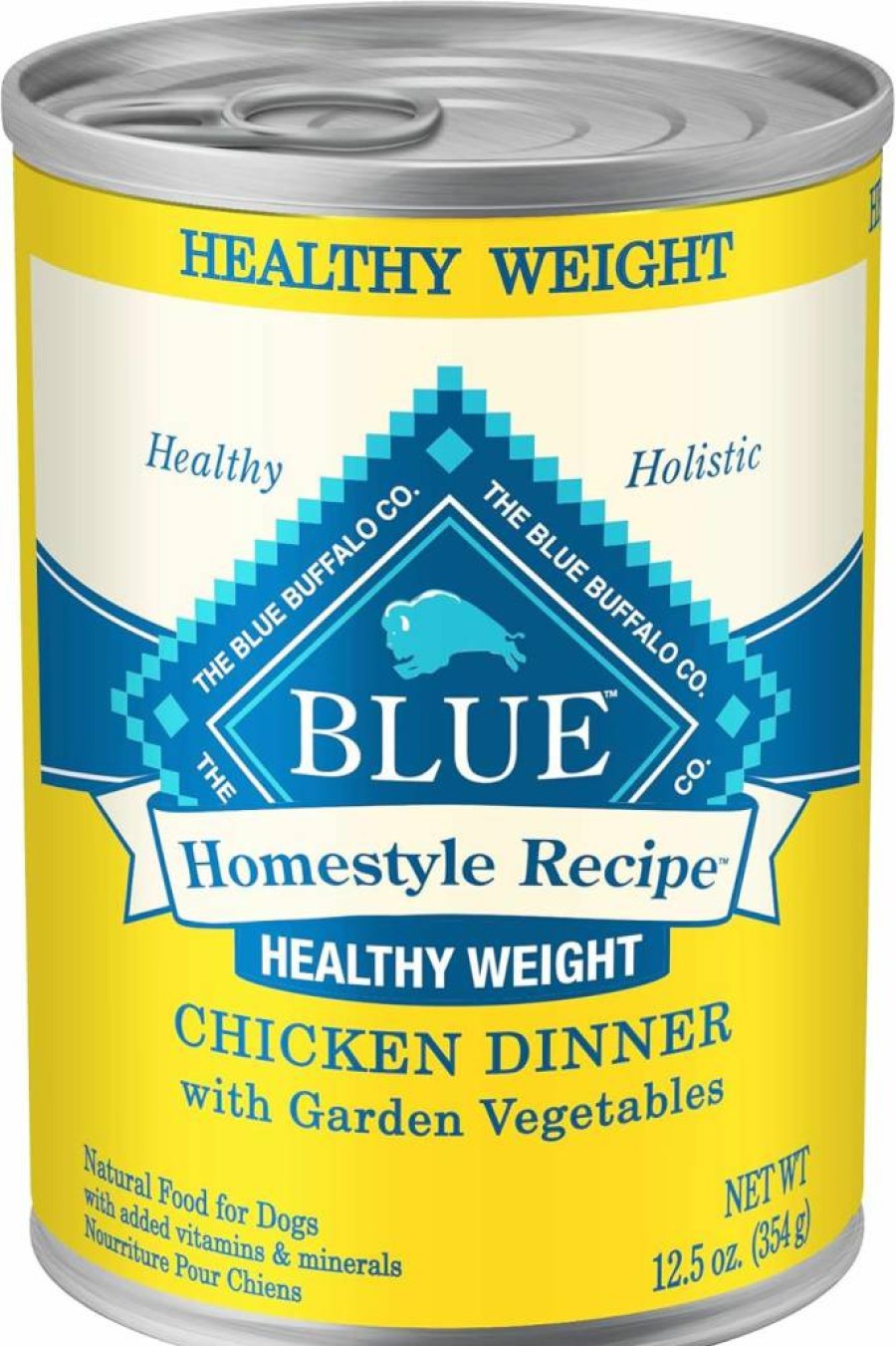 Blue Buffalo Healthy Weight Adult Wet Dog Food - Homestyle Chicken Recipe, 12.5-Oz Cans (Pack of 12) - Natural Ingredients for Weight Management